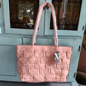 Maxx New York Muted Pink Leather Purse Shoulder Bag 3 Compartment Tote New w/tag